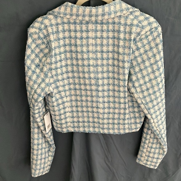 Jason Wu: Sky Blue/White Tweed Cropped Blazer & Skort Set- size 10 - Picture 8 of 16